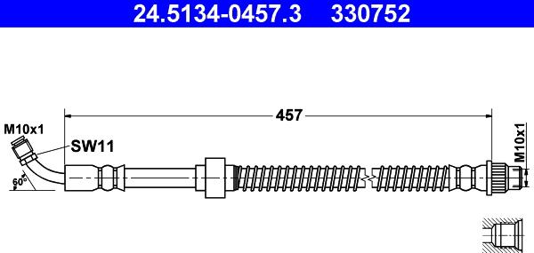 ATE 24.5134-0457.3 - Flexible de frein www.widencarpieces.com