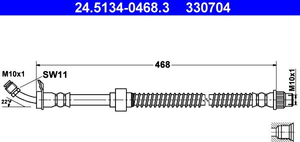 ATE 24.5134-0468.3 - Flexible de frein www.widencarpieces.com