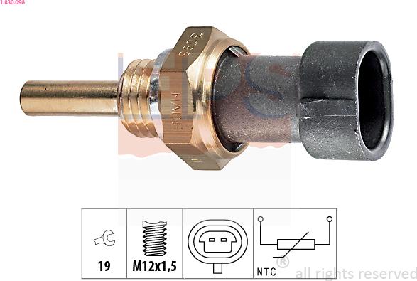 EPS 1.830.098 - Sonde de température, liquide de refroidissement www.widencarpieces.com