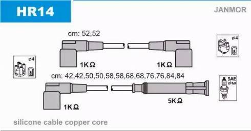 Janmor HR14 - Kit de câbles d'allumage www.widencarpieces.com