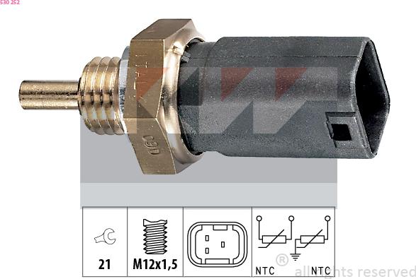 KW 530 252 - Sonde de température, liquide de refroidissement www.widencarpieces.com