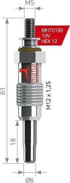 MEHA AUTOMOTIVE MH70199 - Bougie de préchauffage www.widencarpieces.com