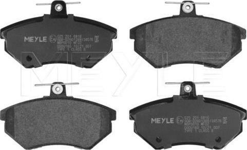 Meyle 025 201 6816 - Kit de plaquettes de frein, frein à disque www.widencarpieces.com