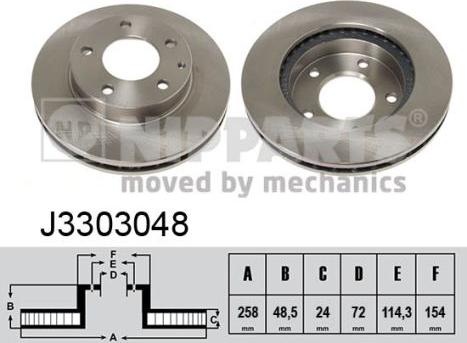 Nipparts J3303048 - Disque de frein www.widencarpieces.com
