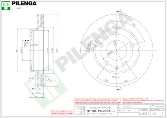 Pilenga V511 - Disque de frein www.widencarpieces.com